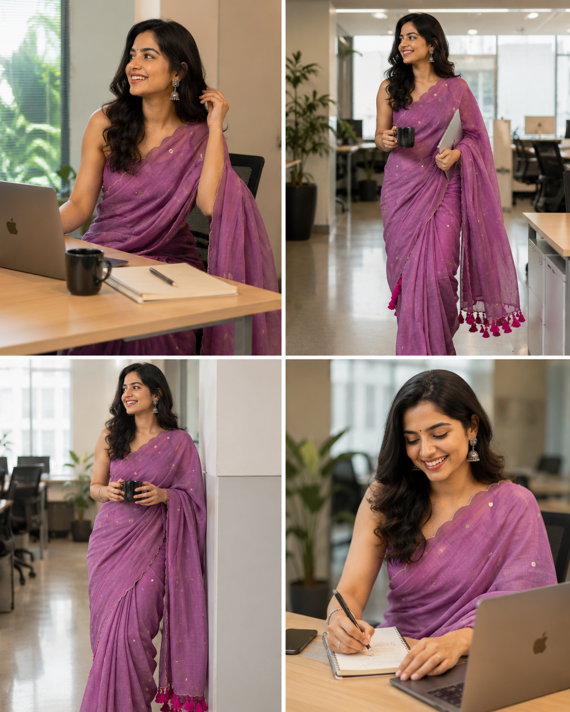 Sitara – Mulmul Cotton Saree with Scalloped Edges