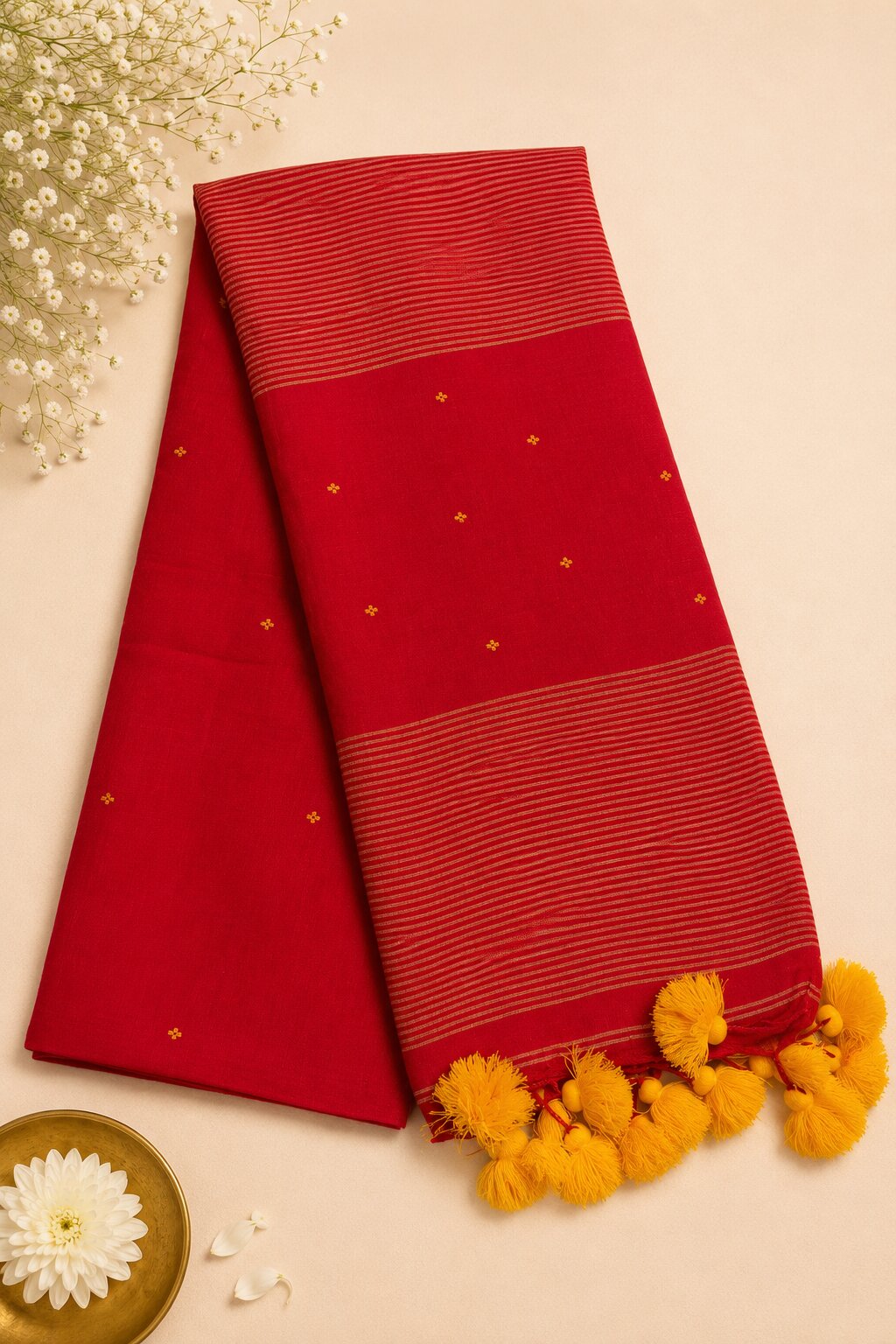 Sodft cotton buti - red
