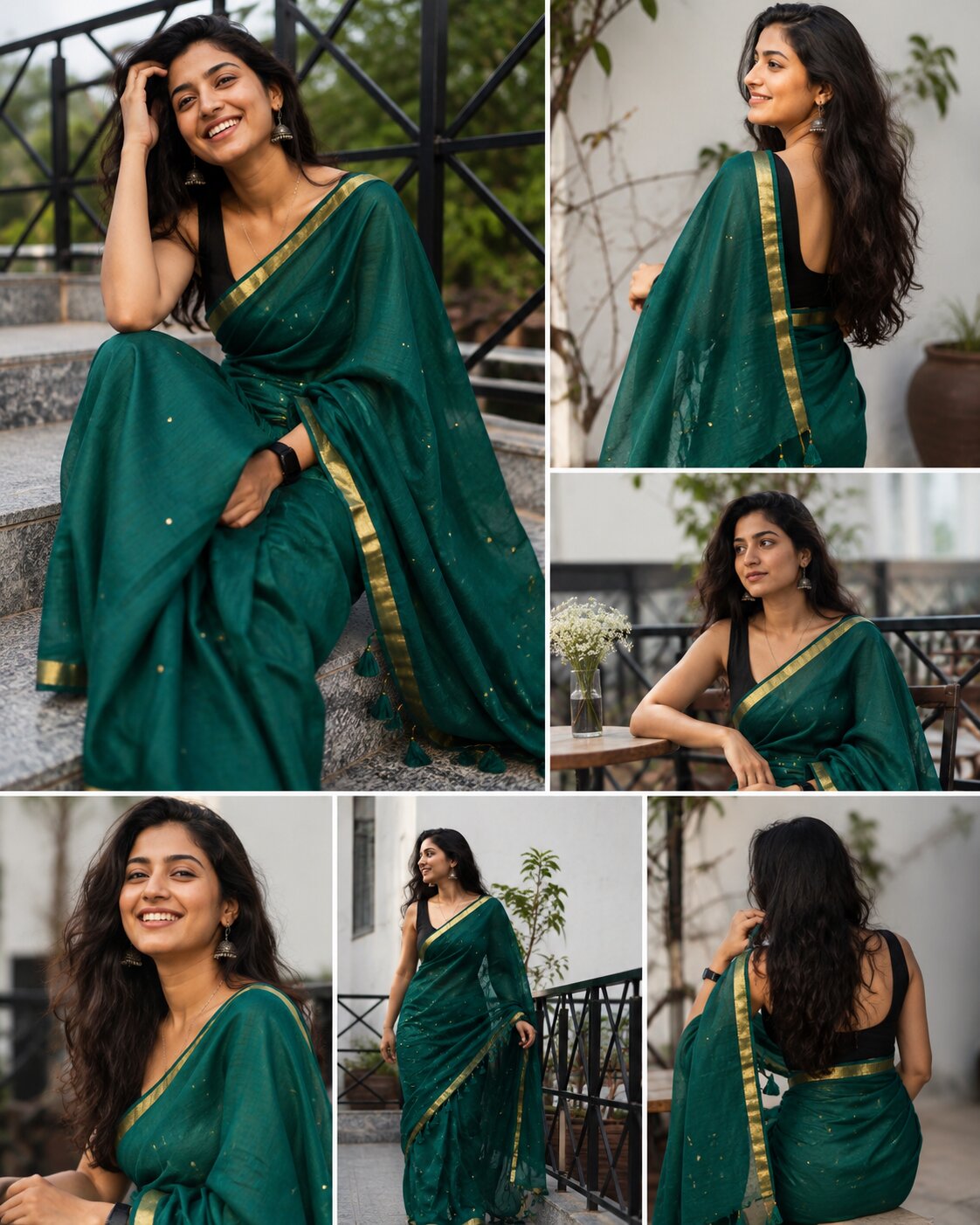Sitara – Soft Mulmul Cotton Saree with Golden Border