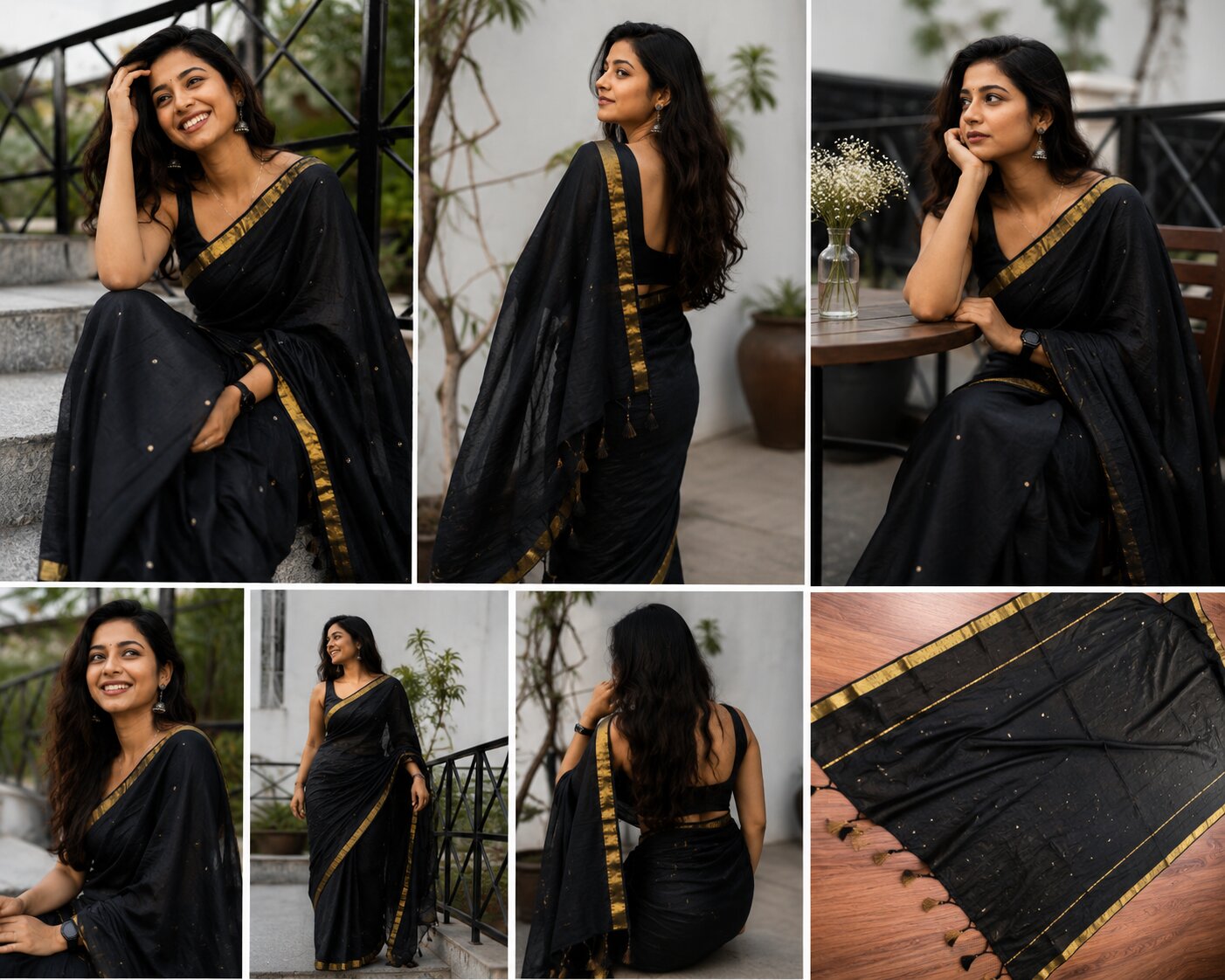 Sitara – Soft Mulmul Cotton Saree with Golden Border