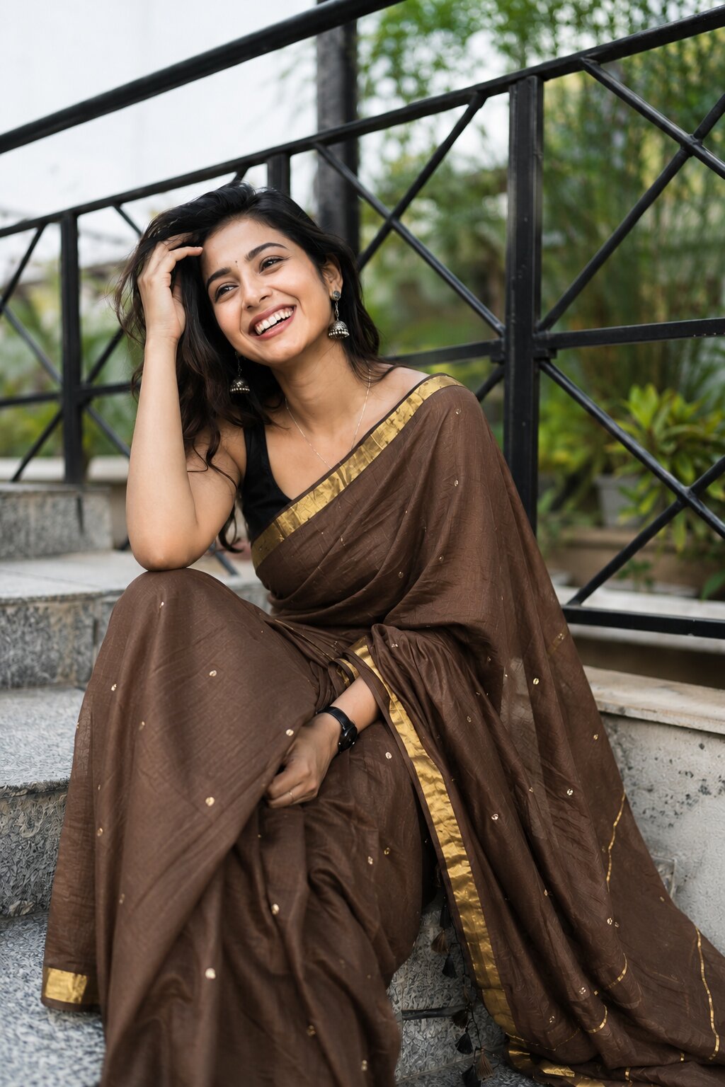 Sitara – Soft Mulmul Cotton Saree with Golden Border