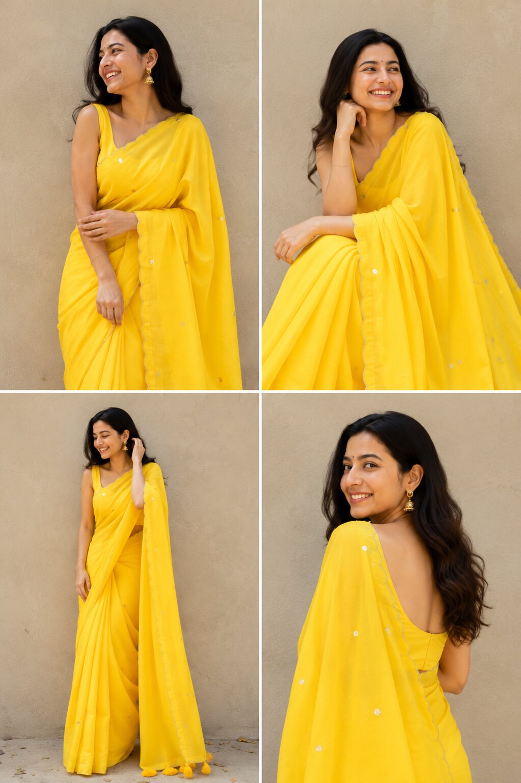 Sitara – Mulmul Cotton Saree with Scalloped Edges