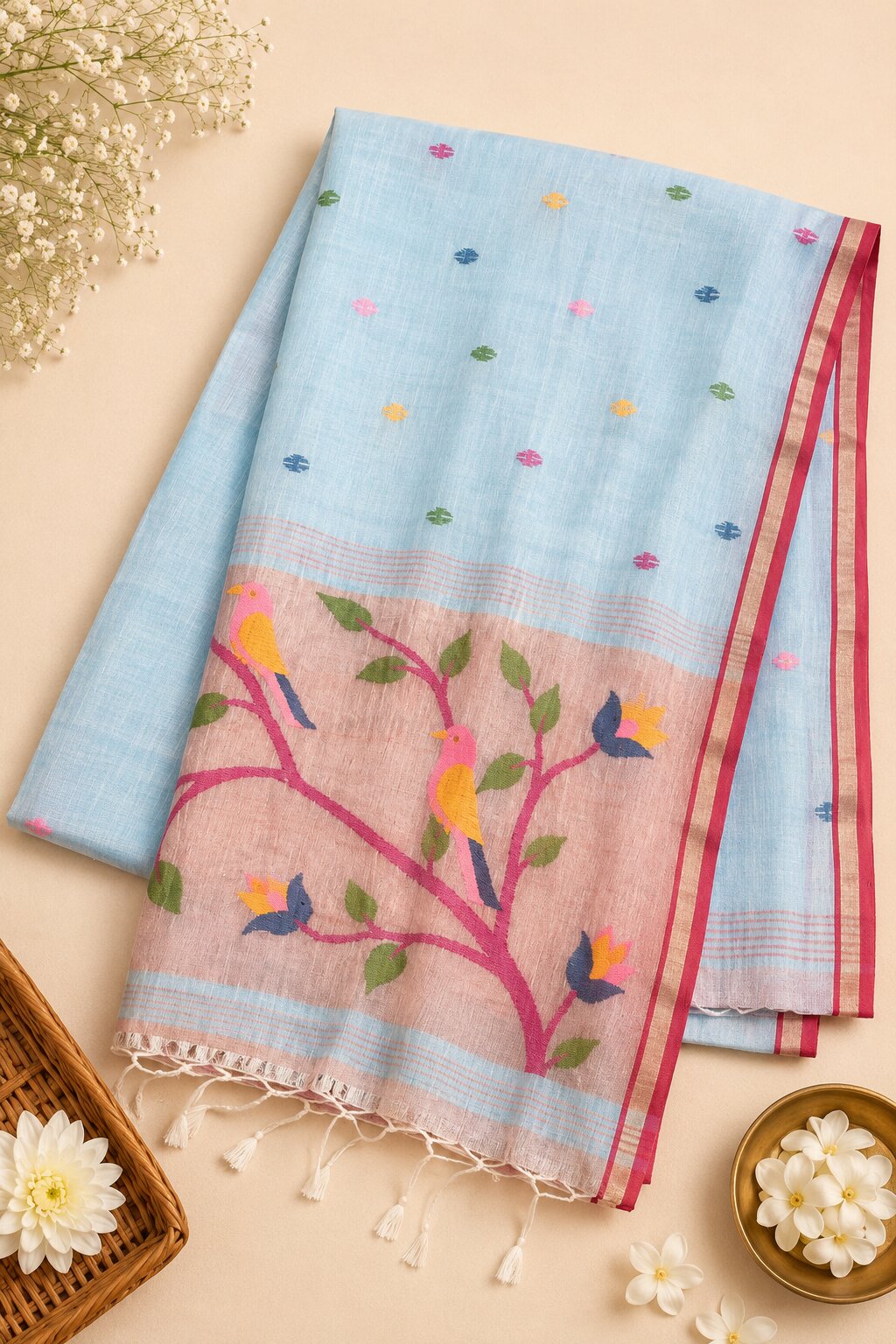 Aabha Linen Paithani