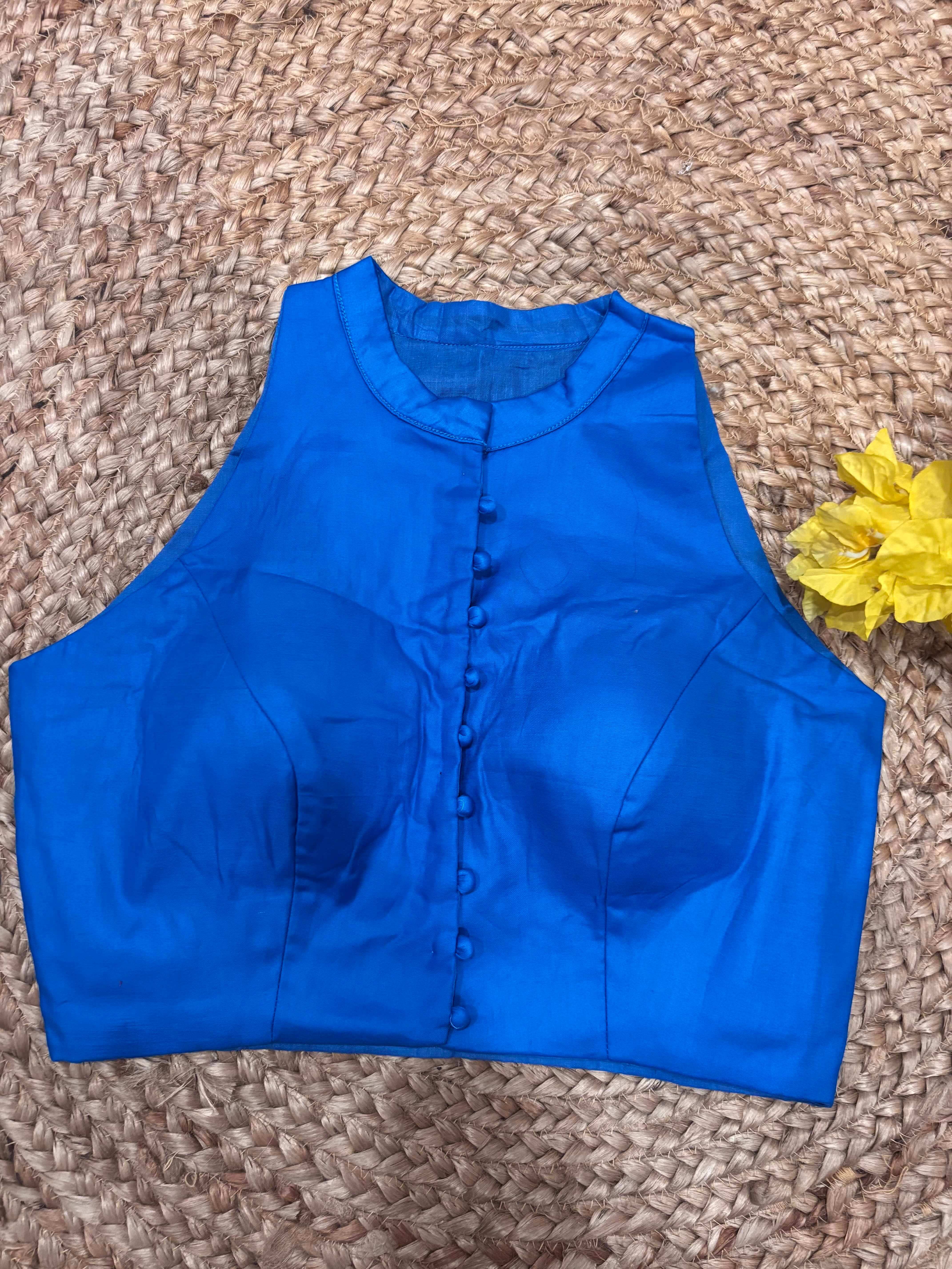 Firozi High-Neck Cotton Blouse