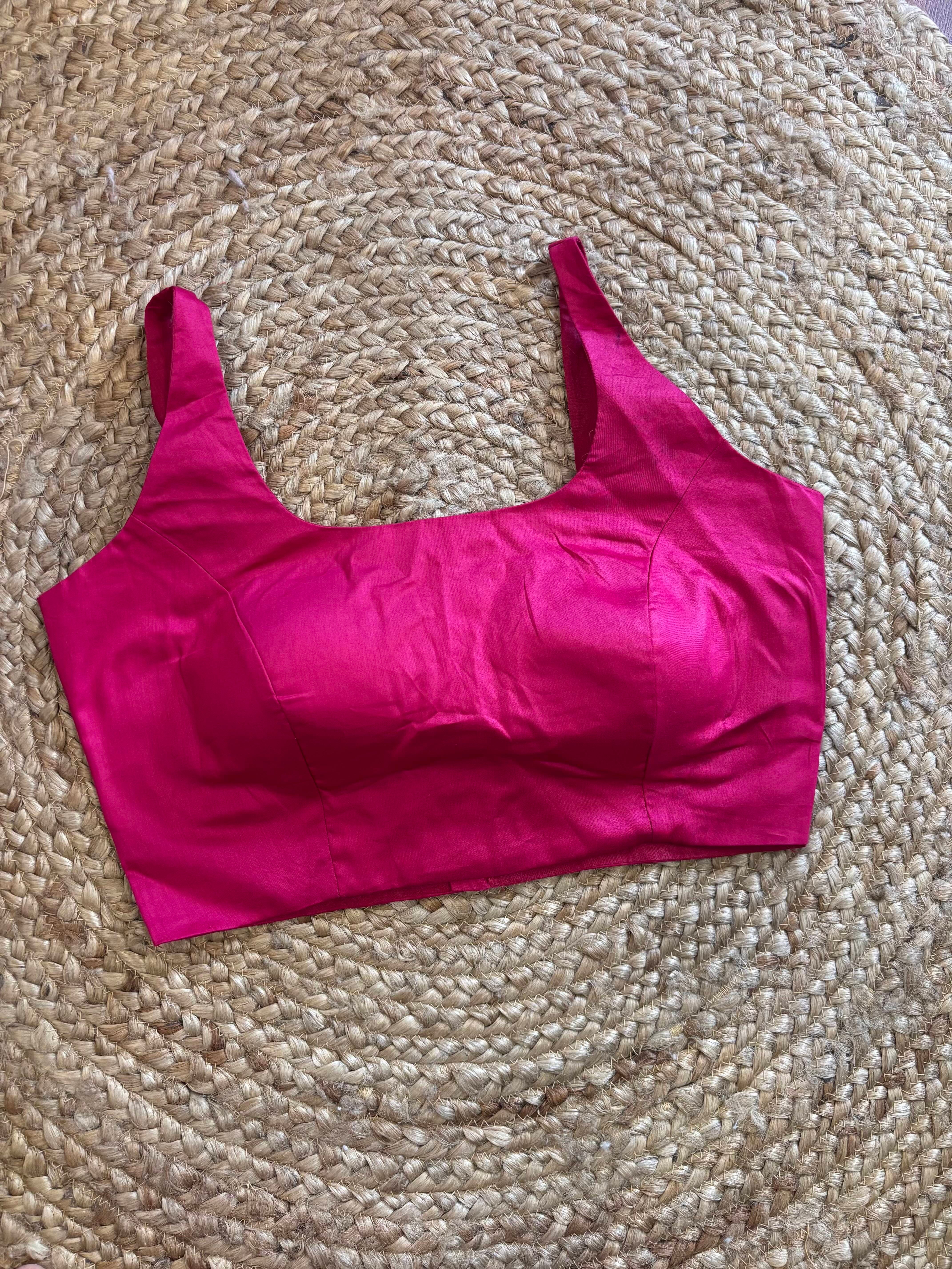 Rani Pink Cotton Saree Blouse