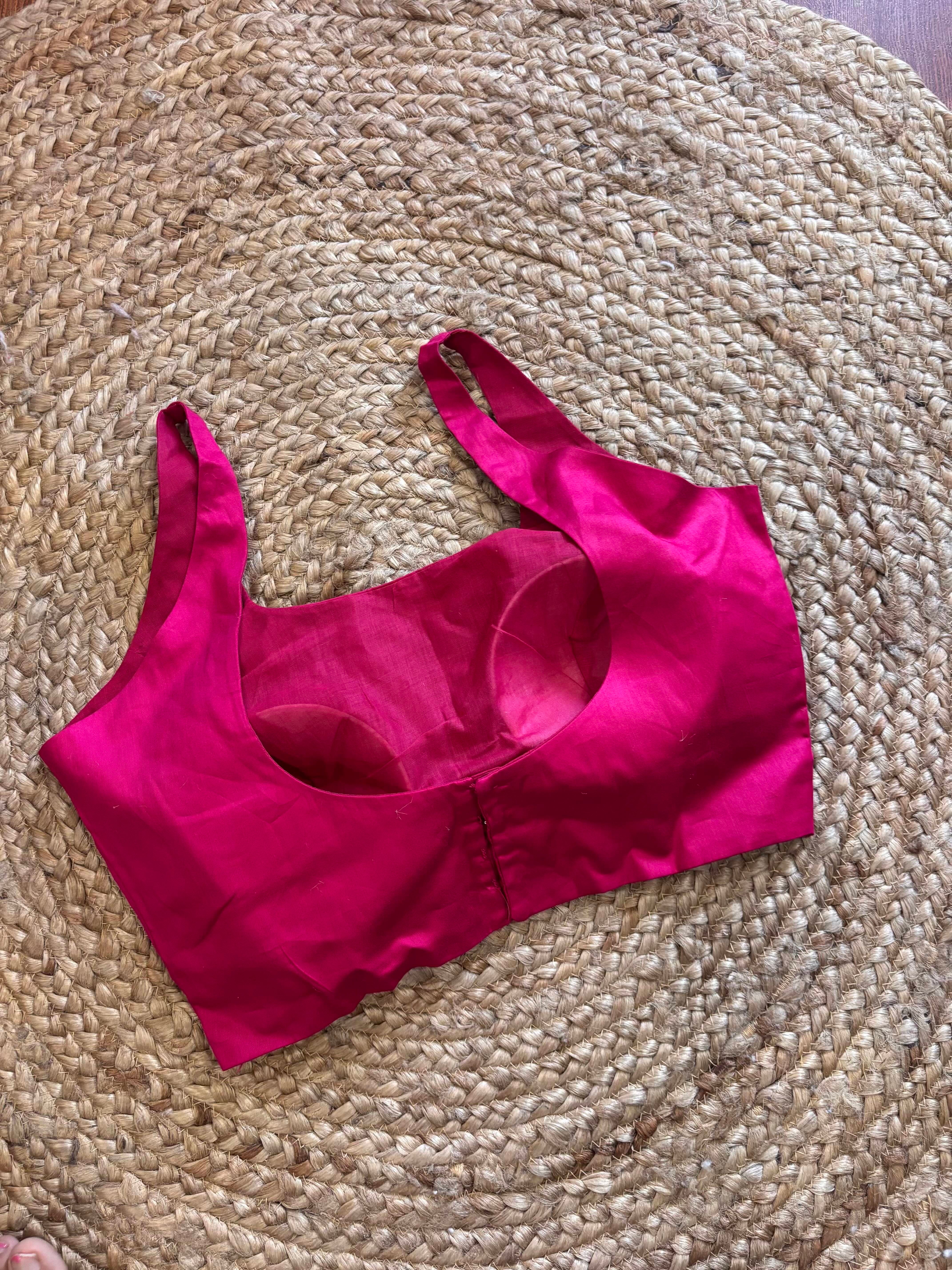 Rani Pink Cotton Saree Blouse