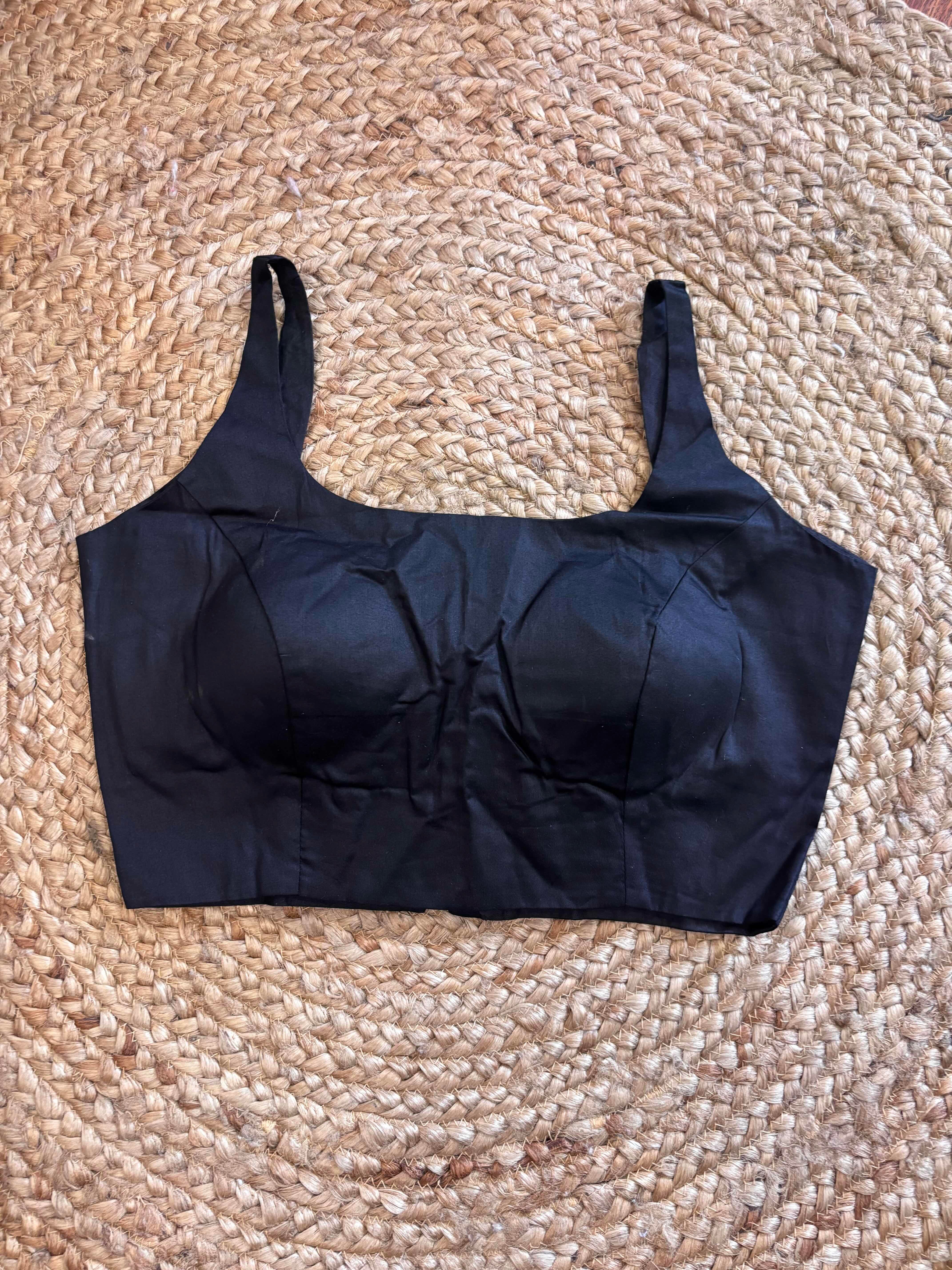 Black Cotton Saree Blouse