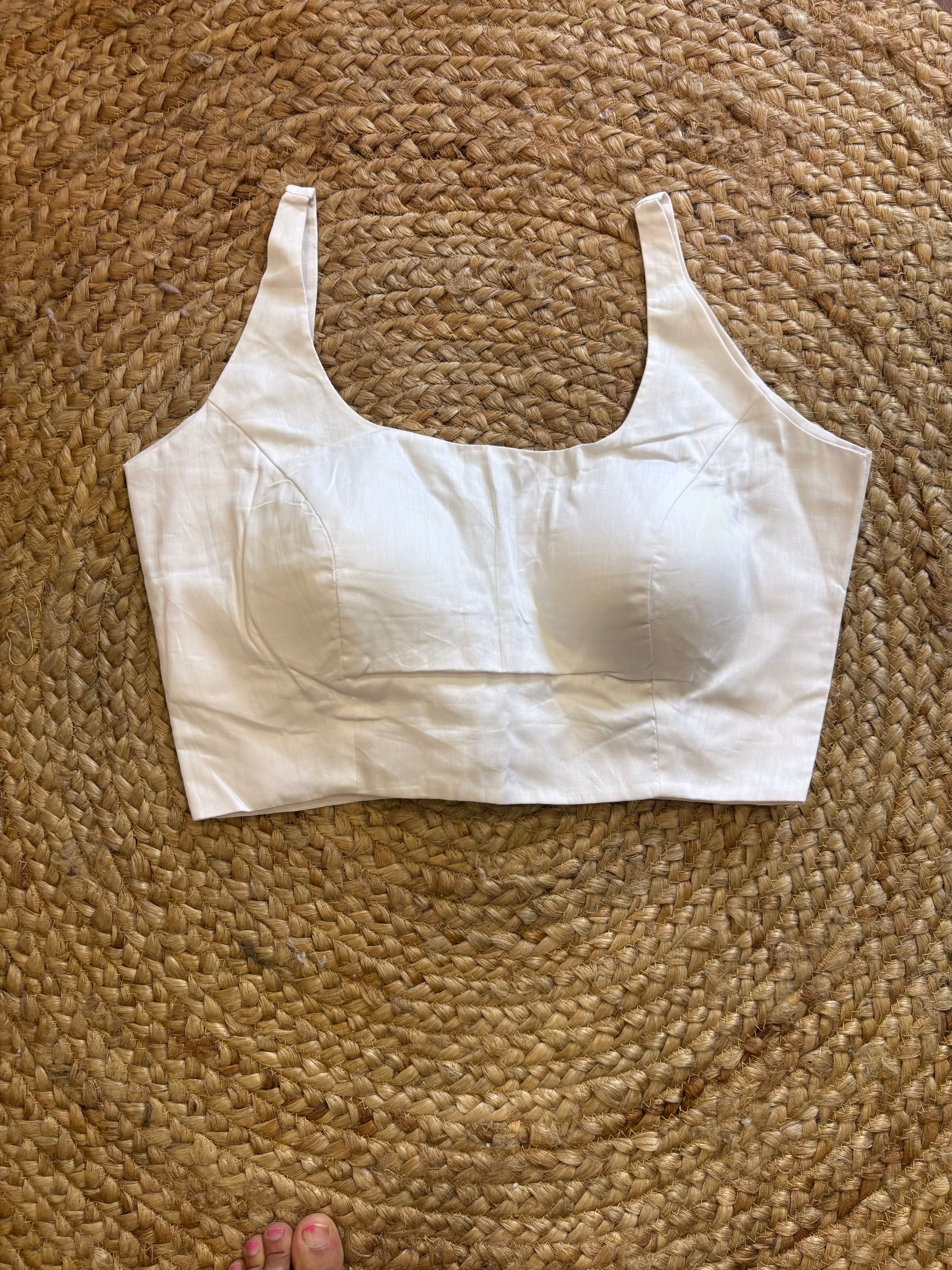 White Cotton Saree Blouse
