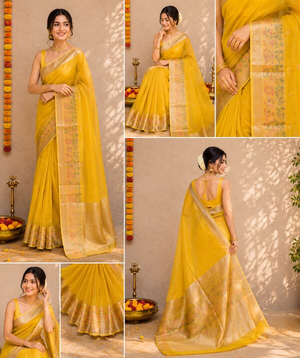 Kanchan – Kota Silk Saree with Zari Border & Paithni Motifs