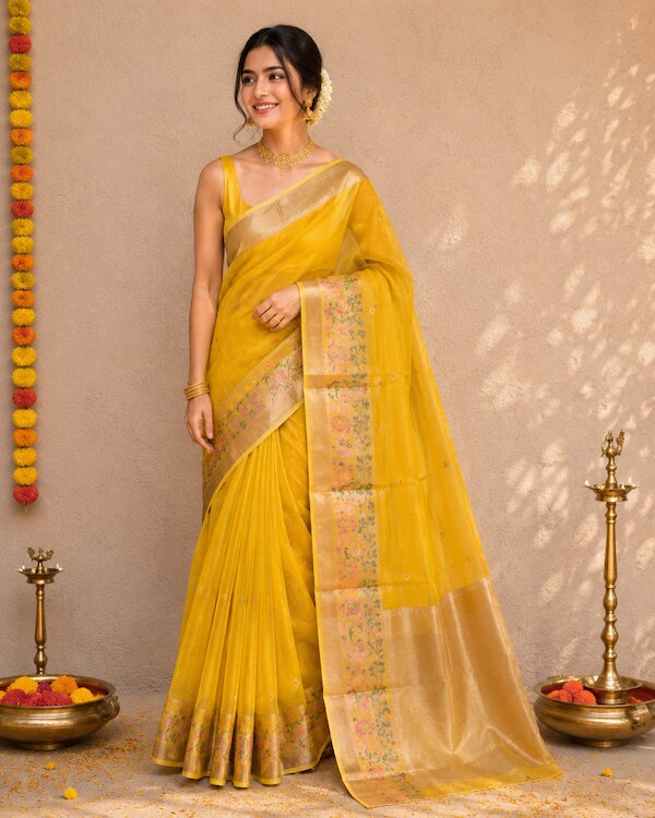 Kanchan – Kota Silk Saree with Zari Border & Paithni Motifs