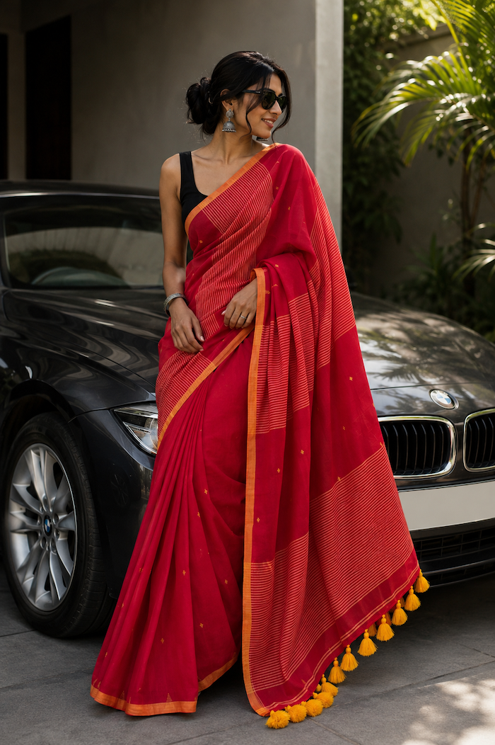 Sodft cotton buti - red